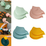 Maxbell 2x Silicone Oven Mitts Hanging Hole Design for Grilling Baking Barbecue Green
