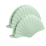 Maxbell 2x Silicone Oven Mitts Hanging Hole Design for Grilling Baking Barbecue Green