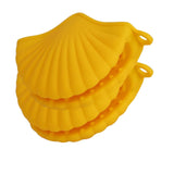 Maxbell 2x Silicone Oven Mitts Hanging Hole Design for Grilling Baking Barbecue Yellow