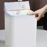 Maxbell Sealed Waste Bin with Lid Multipurpose for Powder Room Garage Hotel White