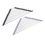 Maxbell Stainless Steel Foldable Corner Sink Rack for Laundry Room Kitchen Fruits Black