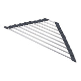 Maxbell Stainless Steel Foldable Corner Sink Rack for Laundry Room Kitchen Fruits Black