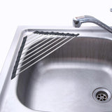 Maxbell Stainless Steel Foldable Corner Sink Rack for Laundry Room Kitchen Fruits Black