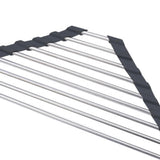 Maxbell Stainless Steel Foldable Corner Sink Rack for Laundry Room Kitchen Fruits Black