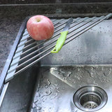 Maxbell Stainless Steel Foldable Corner Sink Rack for Laundry Room Kitchen Fruits Gray