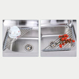 Maxbell Stainless Steel Foldable Corner Sink Rack for Laundry Room Kitchen Fruits Gray