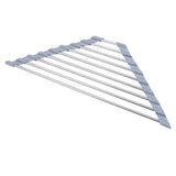 Maxbell Stainless Steel Foldable Corner Sink Rack for Laundry Room Kitchen Fruits Gray