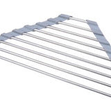 Maxbell Stainless Steel Foldable Corner Sink Rack for Laundry Room Kitchen Fruits Gray