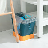 Maxbell Trash Can Wastebasket Garbage Can Garbage Bucket for Kitchen Office Home Blue and Yellow