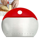 Maxbell Pastry Scraper with Scale Ruler Multi Function PP Handle Kitchen Baking Red