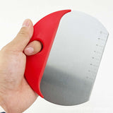 Maxbell Pastry Scraper with Scale Ruler Multi Function PP Handle Kitchen Baking Red