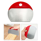 Maxbell Pastry Scraper with Scale Ruler Multi Function PP Handle Kitchen Baking Red