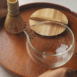 Maxbell 500ml Clear Textured Glass matcha bowl Cups With Pouring Spout