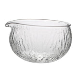 Maxbell 500ml Clear Textured Glass matcha bowl Cups With Pouring Spout