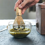Maxbell 500ml Clear Textured Glass matcha bowl Cups With Pouring Spout