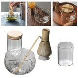 Maxbell Glass Matcha Bowl Set Gift Teacup with Pouring Spout for Kitchen Office