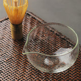 Maxbell Glass Matcha Bowl Set Gift Teacup with Pouring Spout for Kitchen Office