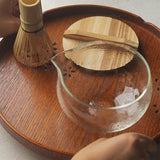 Maxbell Glass Matcha Bowl Set Gift Teacup with Pouring Spout for Kitchen Office