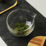 Maxbell Glass Matcha Bowl Set Gift Teacup with Pouring Spout for Kitchen Office