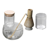 Maxbell Glass Matcha Bowl Set Gift Teacup with Pouring Spout for Kitchen Office