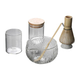 Maxbell Glass Matcha Bowl Set Gift Teacup with Pouring Spout for Kitchen Office