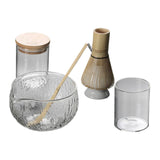Maxbell Glass Matcha Bowl Set Gift Teacup with Pouring Spout for Kitchen Office