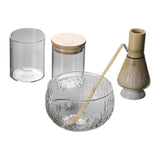 Maxbell Glass Matcha Bowl Set Gift Teacup with Pouring Spout for Kitchen Office