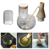 Maxbell Glass Matcha Bowl Set Gift Teacup with Pouring Spout for Kitchen Office