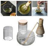 Maxbell Glass Matcha Bowl Set Gift Teacup with Pouring Spout for Kitchen Office