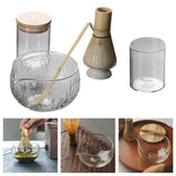 Maxbell Glass Matcha Bowl Set Gift Teacup with Pouring Spout for Kitchen Office