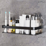 Maxbell Adhesive Shower Caddy Punch Free Bathroom Shelf for Bathroom Accessories single rectangle