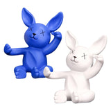 Maxbell Wine Rack Champagne Holder Rabbit Figurines Crafts for Kitchen Decorative Blue