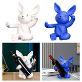 Maxbell Wine Rack Champagne Holder Rabbit Figurines Crafts for Kitchen Decorative Blue