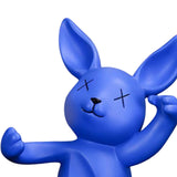 Maxbell Wine Rack Champagne Holder Rabbit Figurines Crafts for Kitchen Decorative Blue