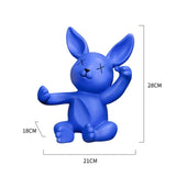 Maxbell Wine Rack Champagne Holder Rabbit Figurines Crafts for Kitchen Decorative Blue