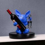 Maxbell Wine Rack Champagne Holder Rabbit Figurines Crafts for Kitchen Decorative Blue