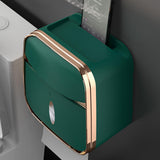 Maxbell Multipurpose Tissue Case with Drawer for Bathroom Living Room Green Plated