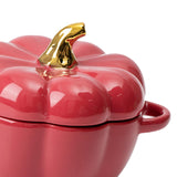 Maxbell Kawaii Cup Pumpkin Cup Cereal Bowls Set with Lid for Pasta Yogurt Salad red