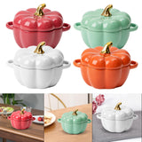 Maxbell Kawaii Cup Pumpkin Cup Cereal Bowls Set with Lid for Pasta Yogurt Salad red
