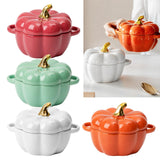 Maxbell Kawaii Cup Pumpkin Cup Cereal Bowls Set with Lid for Pasta Yogurt Salad red
