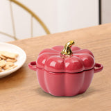 Maxbell Kawaii Cup Pumpkin Cup Cereal Bowls Set with Lid for Pasta Yogurt Salad red