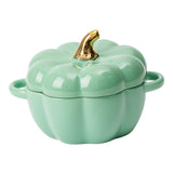 Maxbell Kawaii Cup Pumpkin Cup Cereal Bowls Set with Lid for Pasta Yogurt Salad green