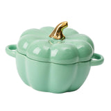 Maxbell Kawaii Cup Pumpkin Cup Cereal Bowls Set with Lid for Pasta Yogurt Salad green
