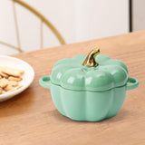 Maxbell Kawaii Cup Pumpkin Cup Cereal Bowls Set with Lid for Pasta Yogurt Salad green