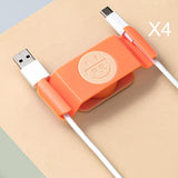 Maxbell 4x Rotary Cable Clip Accessories Cord Holder Cable Protector Strong Adhesive Orange