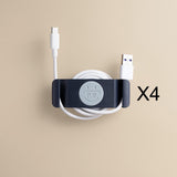 Maxbell 4x Rotary Cable Clip Accessories Cord Holder Cable Protector Strong Adhesive Blue