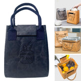 Maxbell Multifunctional Lunch Box Tote Bag Reusable Tearproof Portable for Gifts Navy Blue