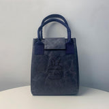 Maxbell Multifunctional Lunch Box Tote Bag Reusable Tearproof Portable for Gifts Navy Blue