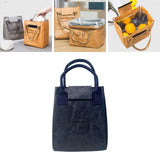 Maxbell Multifunctional Lunch Box Tote Bag Reusable Tearproof Portable for Gifts Navy Blue