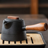 Maxbell 7x Chinese Style Black Pottery Tea Pot Four Cups Teaware for Home Travel